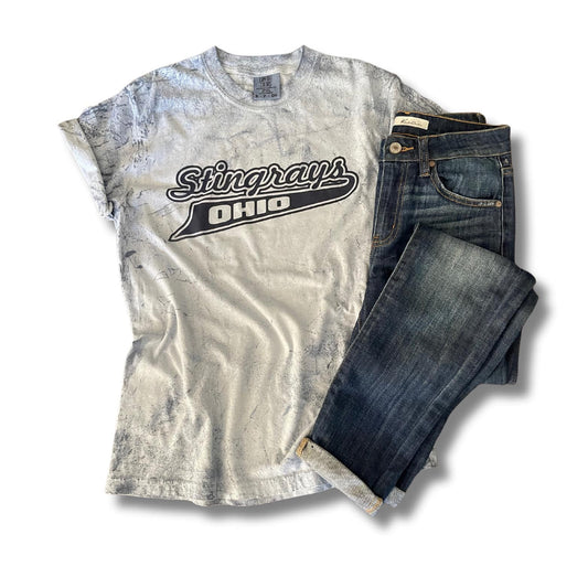1745- Comfort Color Blast Script Stingrays Tees (Unisex) (Youth & Adult)