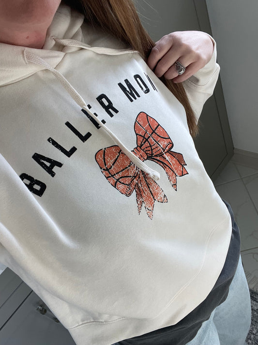 DT6101- Baller Mom Crop Hoodies (MOST PEOPLE SIZE UP ONE IN THIS HOODIE)