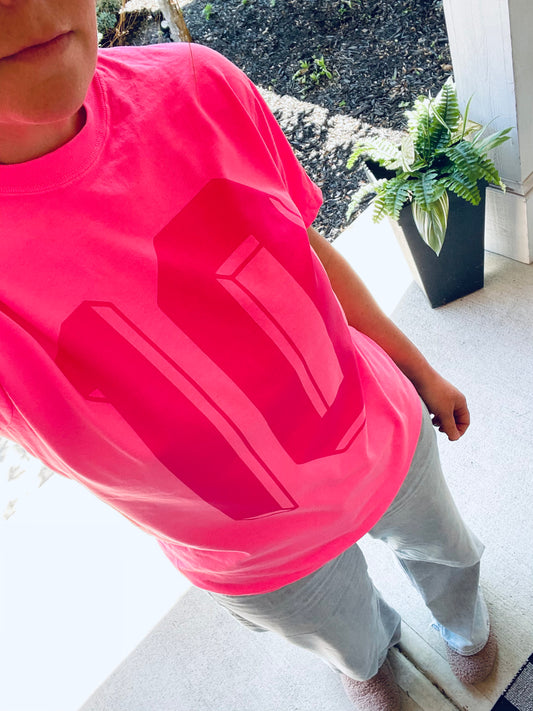NEON DROP SHADOW NUMBER Tees- BRIGHTS