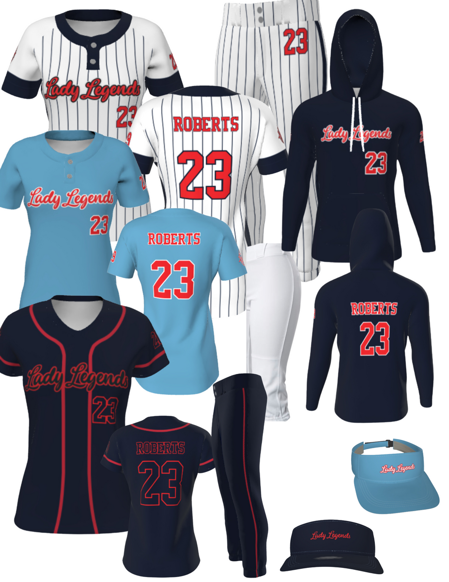Lady Legends Softball Uniform Package Vintage Pipe Clothing Co.