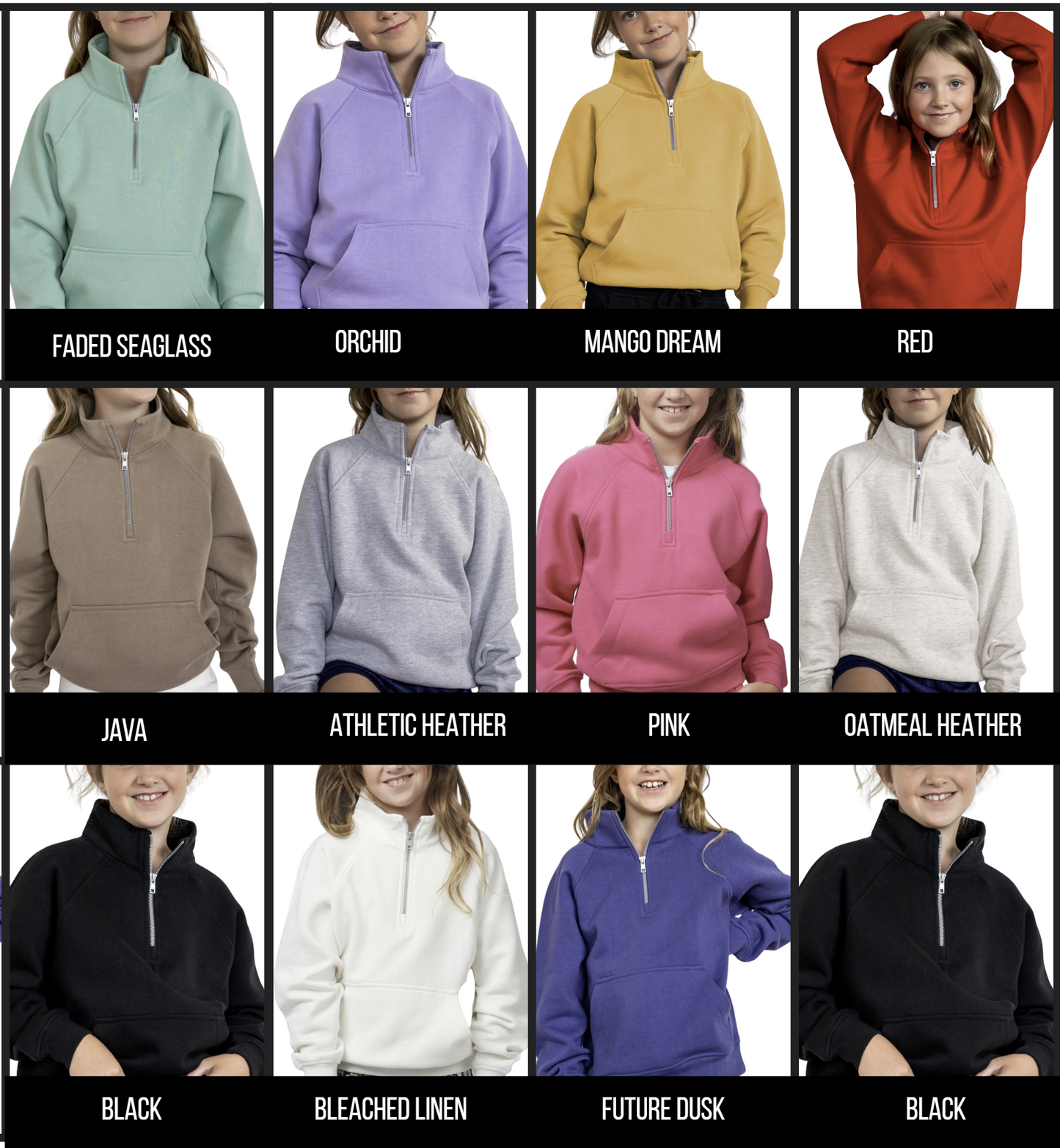 Varsity Letter Custom Glitter Embroidered 1/4 Zips- LADIES & YOUTH