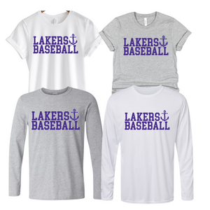 64000- MILLERSPORT LAKERS- UNISEX TEE YOUTH & ADULT- LAKERS BASEBALL