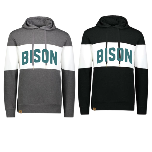 229563 Varsity Striped Hoodie- BISON TEAL