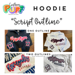 SCRIPT OUTLINE PUFF DESIGN: Unisex Hoodie