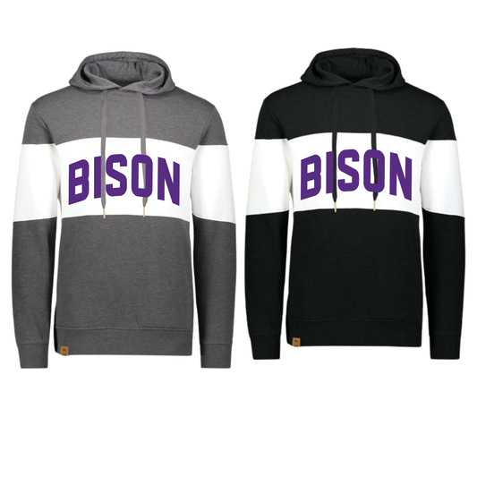 229563 Varsity Striped Hoodie- BISON PURPLE