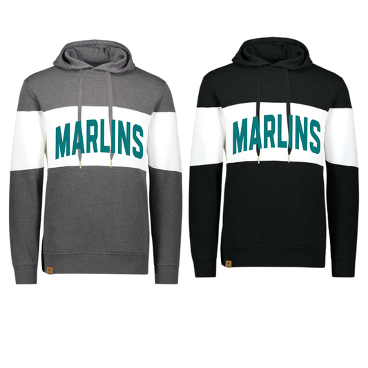 229563 Varsity Striped Hoodie- MARLINS