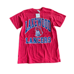 YOUTH MEDIUM- LAKEWOOD LANCERS THROWBACK Red Tee- RTS