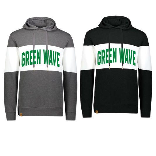 229563 Varsity Striped Hoodie- GREEN WAVE