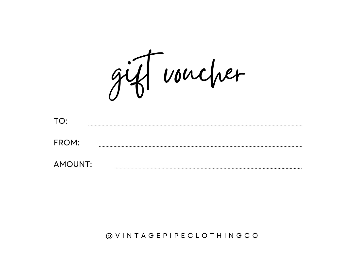 Vintage Pipe Gift Voucher