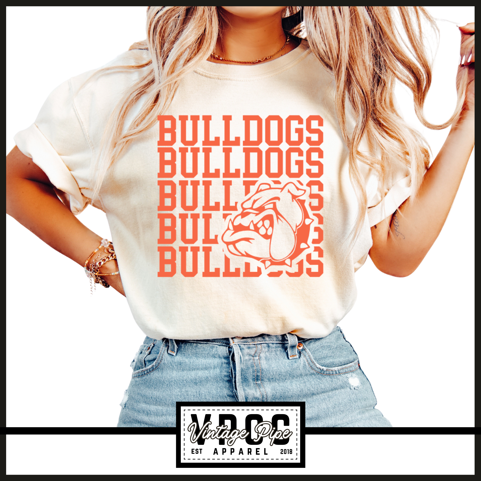 BULLDOGS STACKED- IVORY