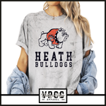 1745- HEATH BULLDOGS DISTRESSED MASCOT- Black Blast