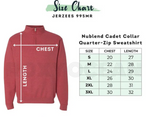 Left Chest Outlined Puff 1/4 Zip Sweatshirt