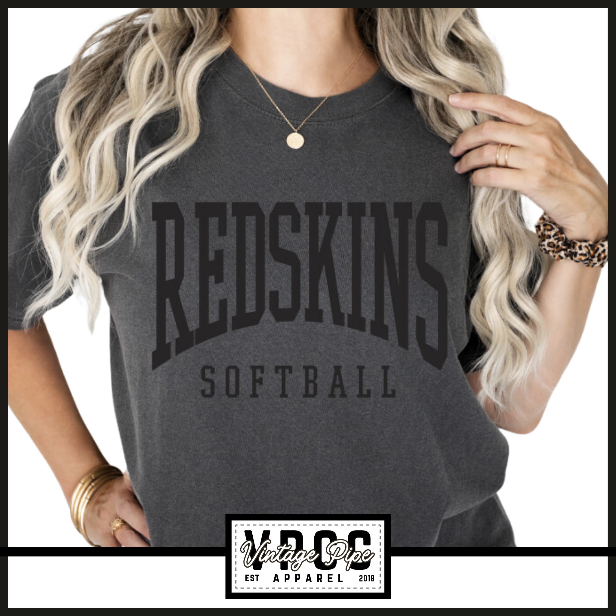 REDSKINS SOFTBALL- Comfort Color Short Sleeve, Long Sleeve, Crop Tees and Crew Sweatshirts