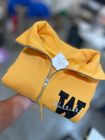 LADIES/YOUTH STYLE- FIT TRUE TO SIZE WITH ROOM- Varsity Letter Custom Glitter Embroidered 1/4 Zips- LADIES & YOUTH