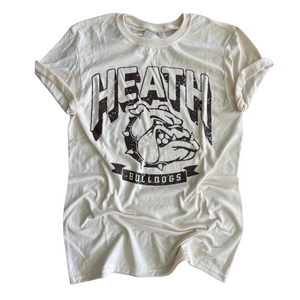 ADULT SMALL- HEATH BULLDOGS THROWBACK- IVORY Tee- RTS