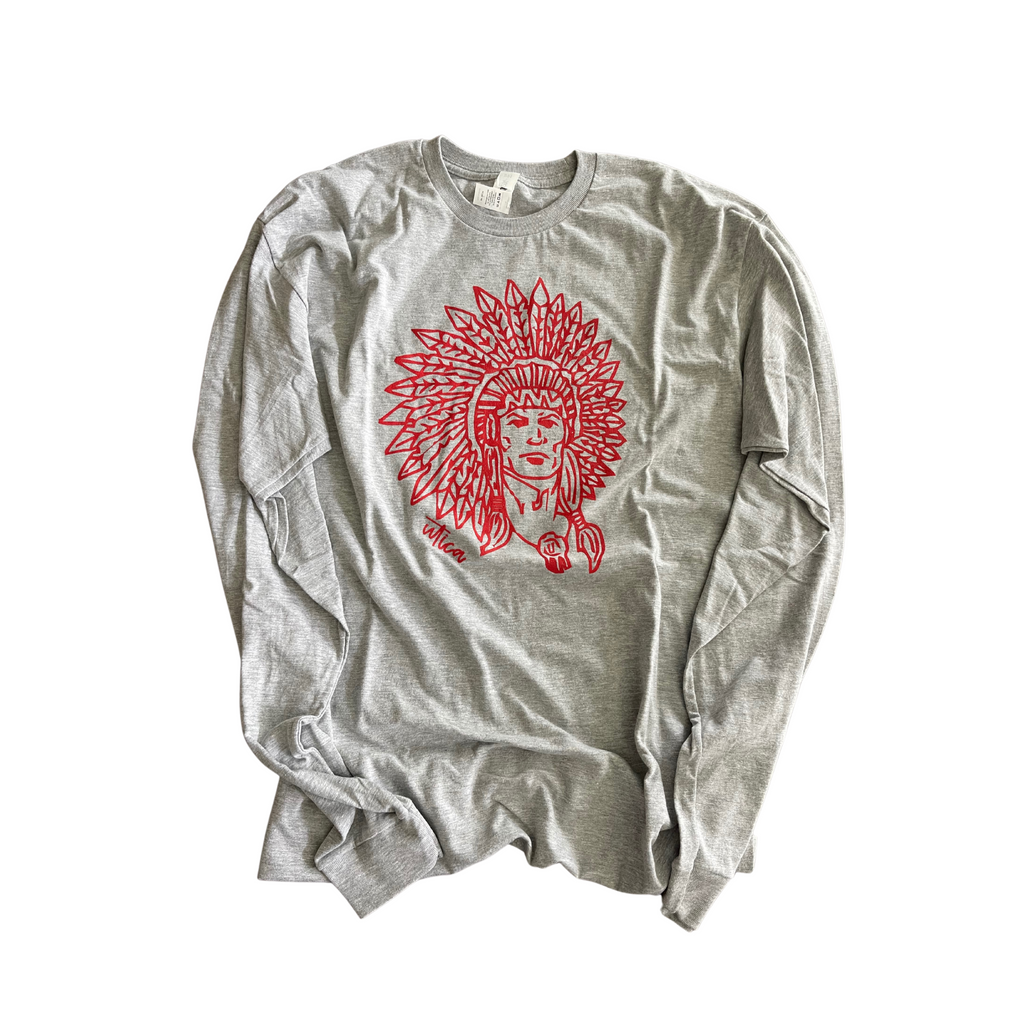 ADULT LARGE- UTICA MASCOT- LONG SLEEVE TEE- RTS