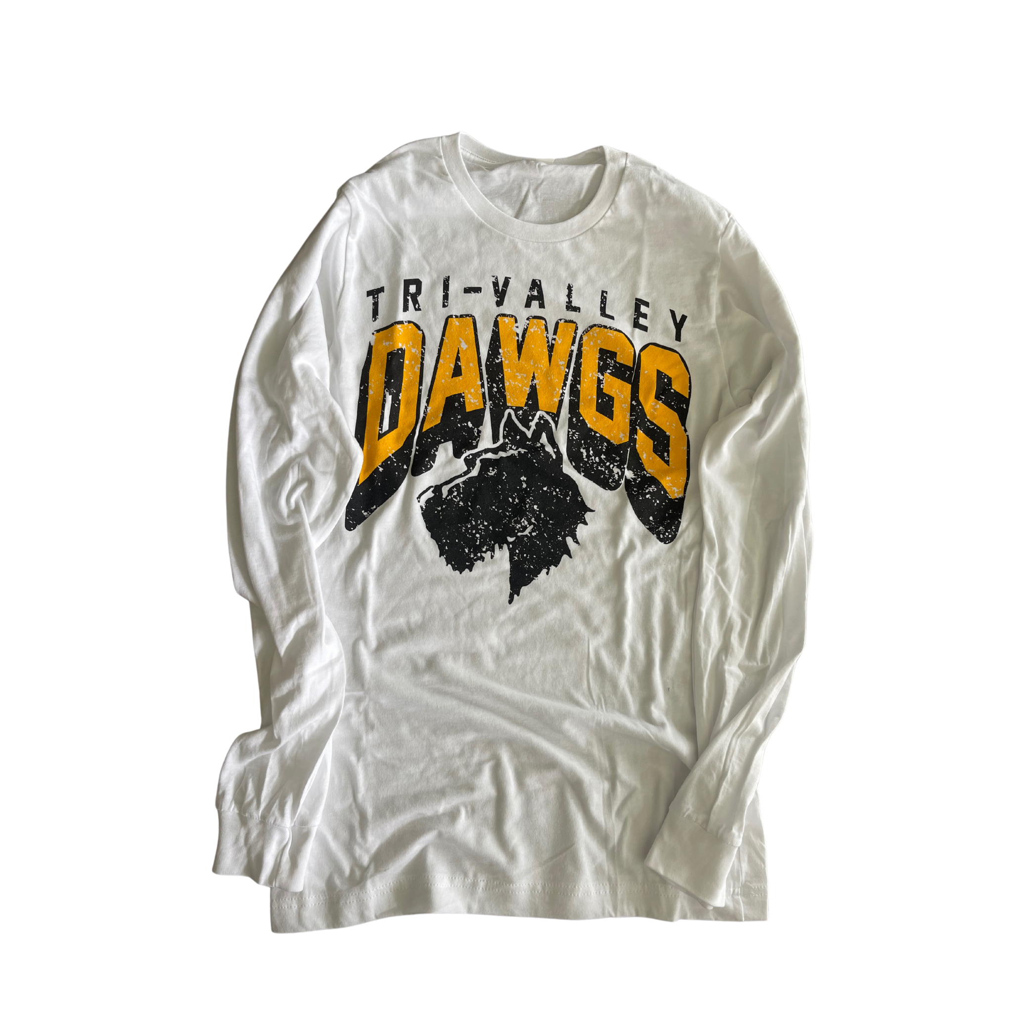 ADULT SMALL- TRI-VALLEY DAWGS- LONG SLEEVE TEE- RTS
