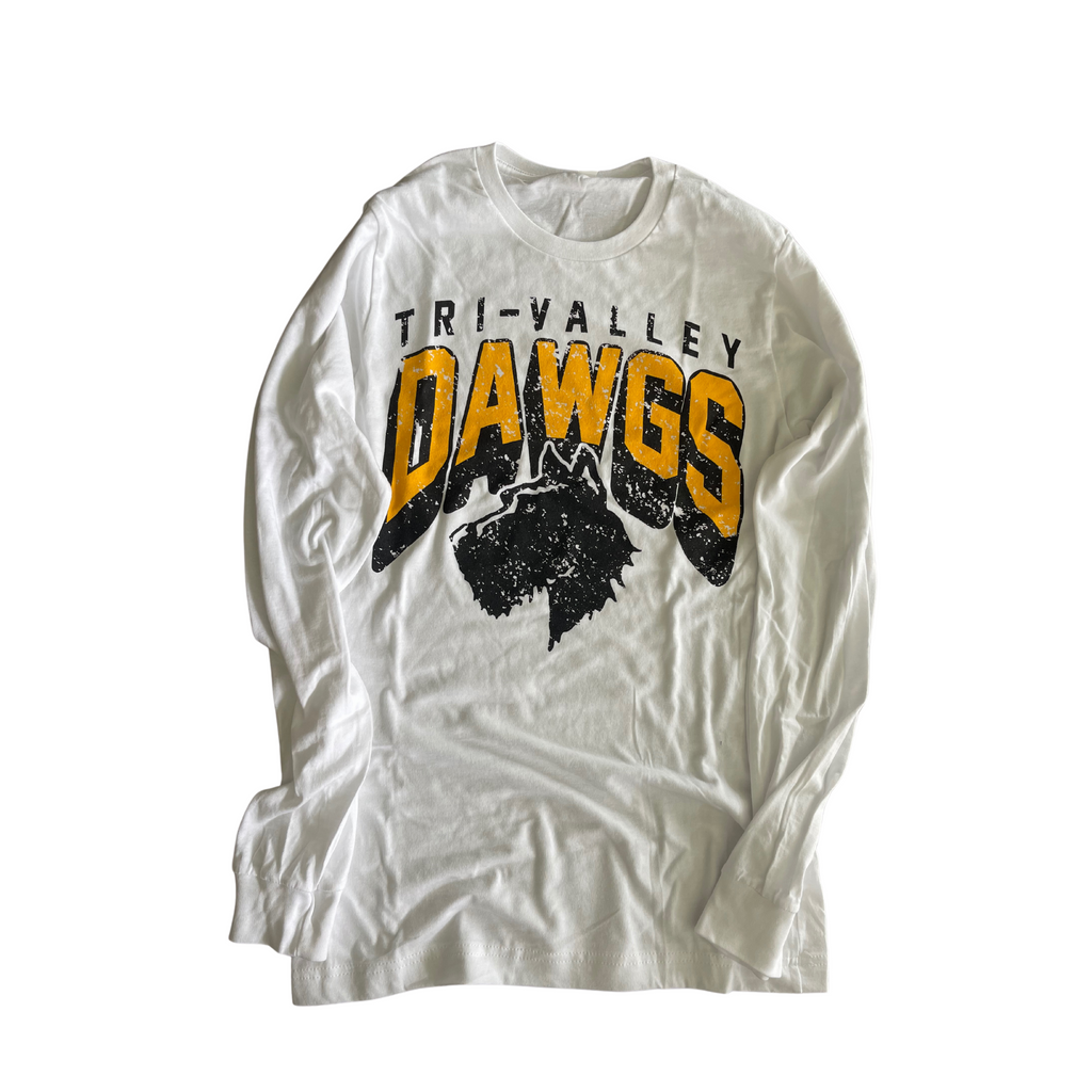 ADULT LARGE- TRI-VALLEY DAWGS- LONG SLEEVE TEE- RTS