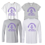 64000- MILLERSPORT LAKERS- UNISEX TEE YOUTH & ADULT- LAKERS AGAINST THE WORLD