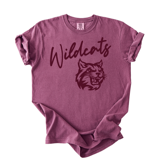 1717 SCRIPT MASCOT WILDCATS- MAROON