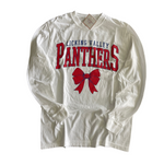 ADULT LARGE- LICKING VALLEY PANTHERS BOW- COMFORT COLOR LONG SLEEVE TEE