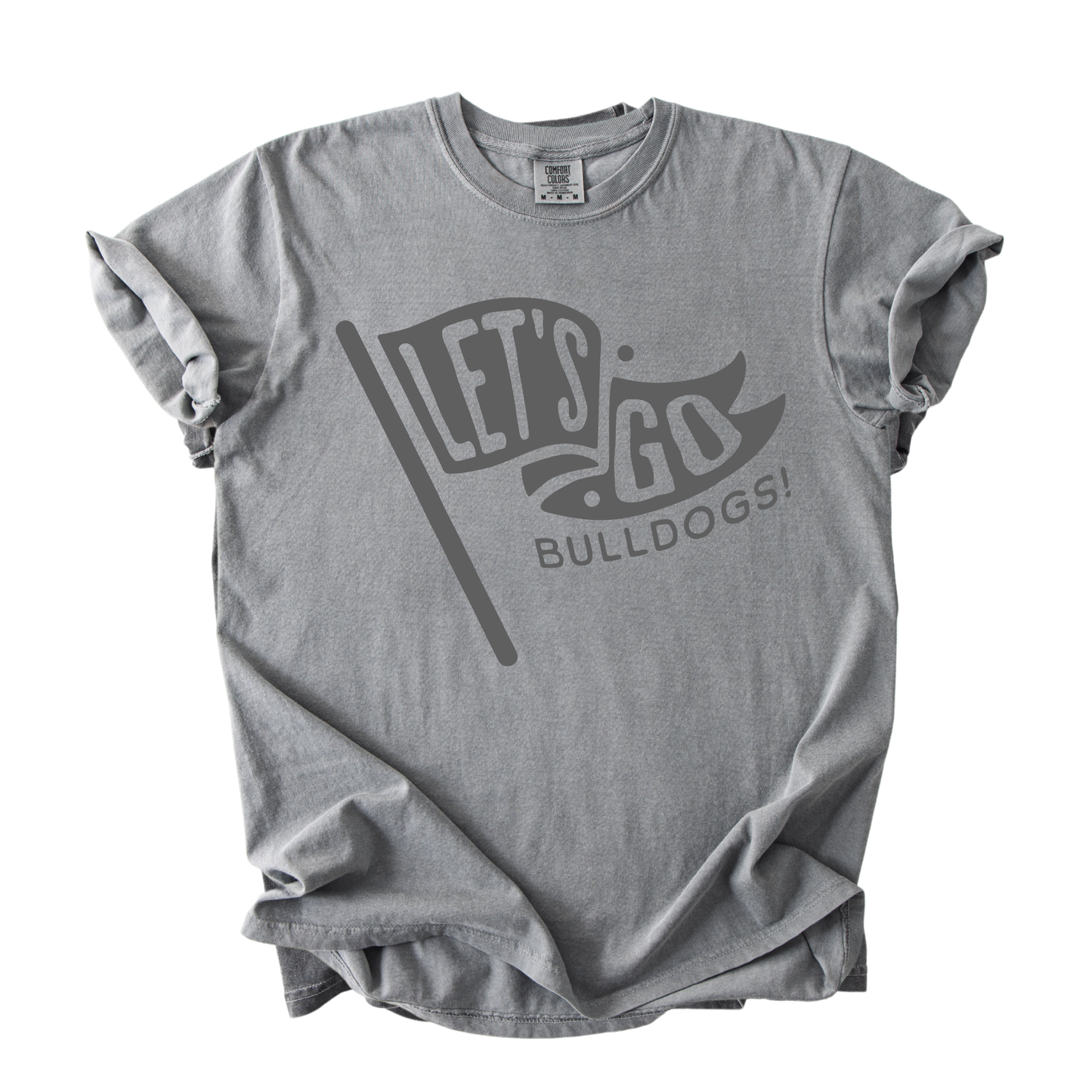 1717 LET'S GO BULLDOGS FLAG- GREY