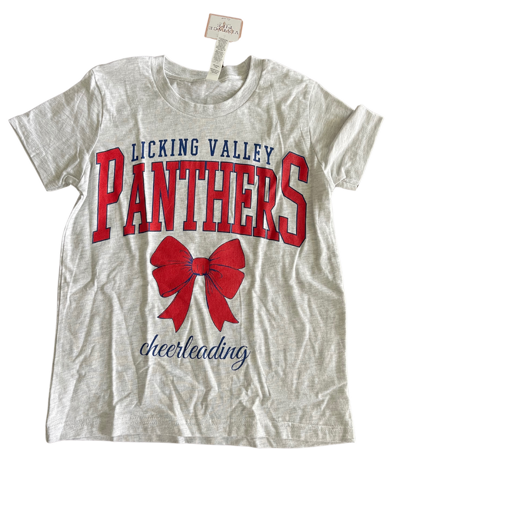 YOUTH SMALL- LICKING VALLEY PANTHERS CHEERLEADING- TEE- RTS
