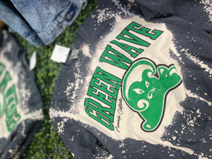 Bleached NC GREEN WAVE 90’s Crew Sweatshirt (LAST ONE- Youth Small)
