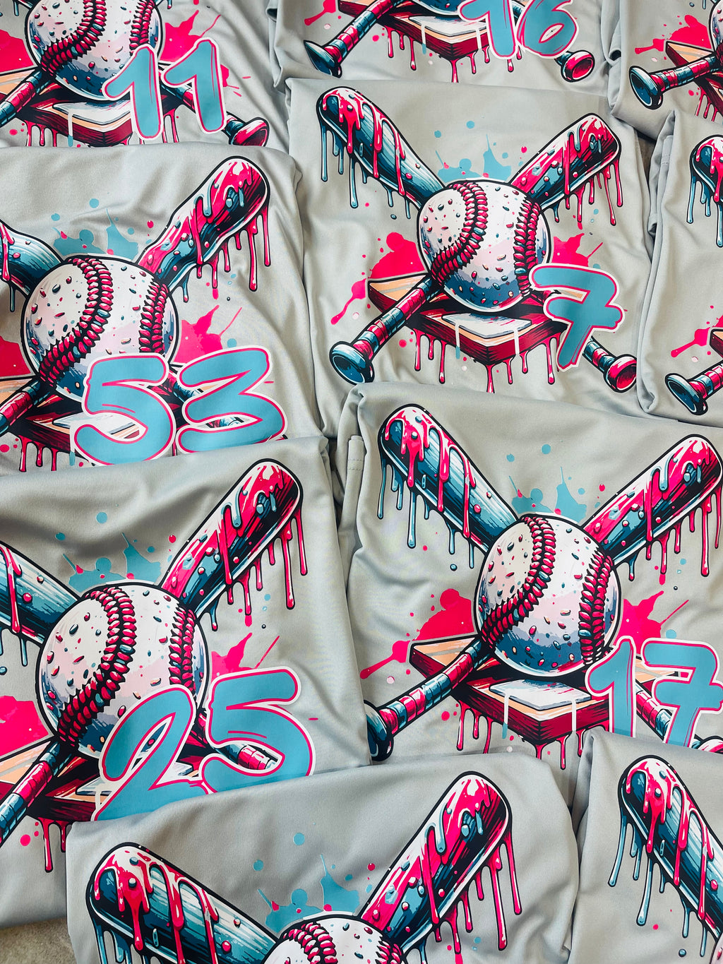 CUSTOM DRIP BASEBALL SWAG DRY FIT TEES (YOUTH & ADULT)