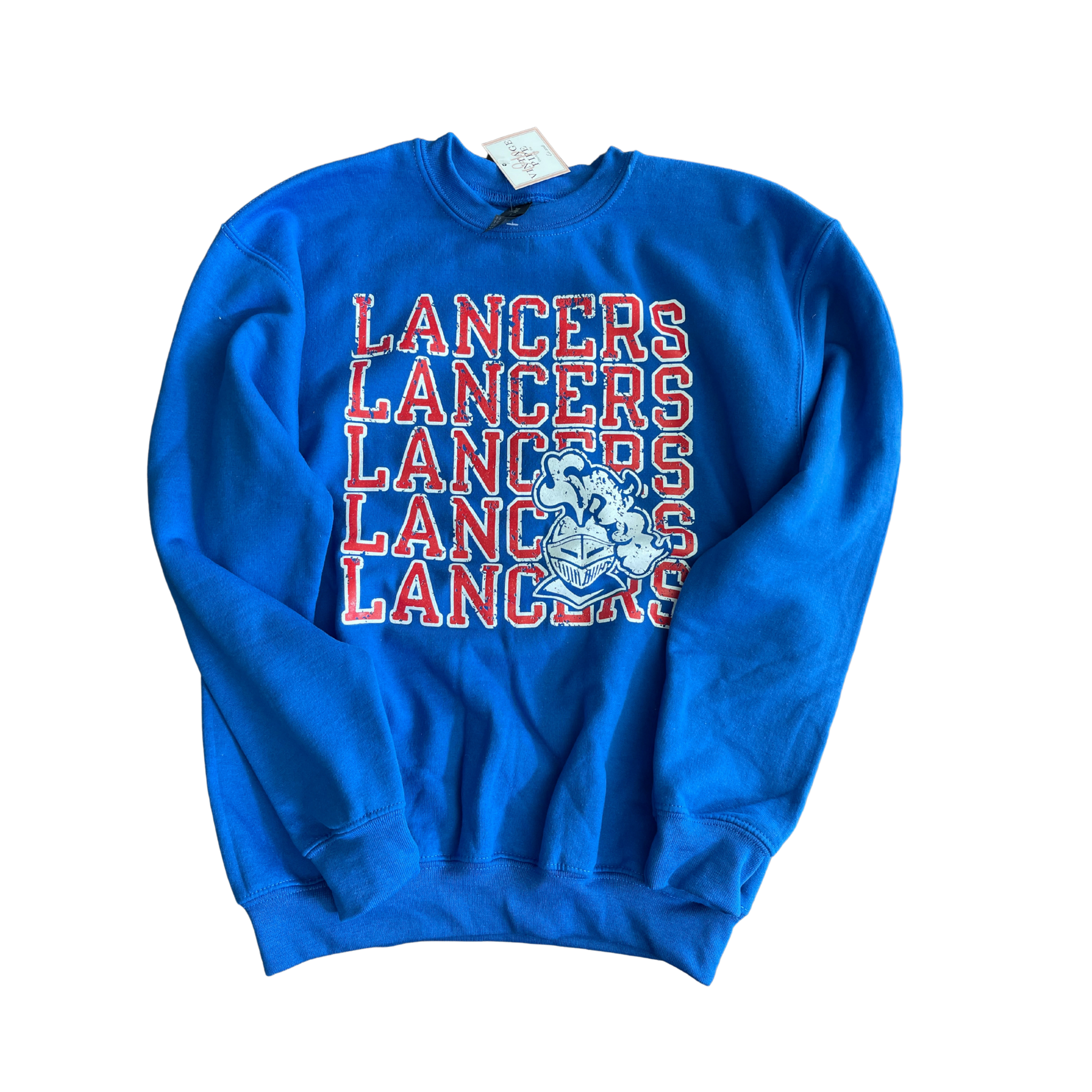 YOUTH LARGE- LANCERS STACKED CREW SWEATSHIRT- RTS
