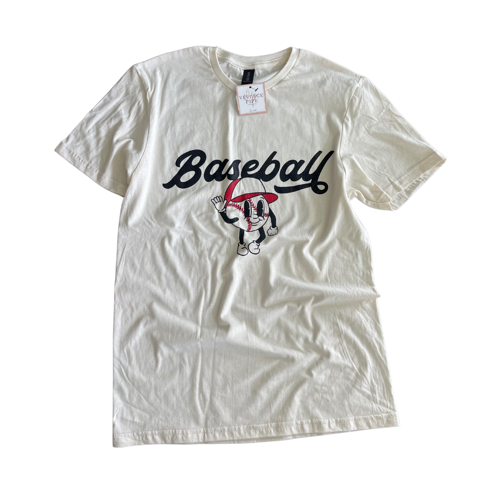 ADULT 2X- VINTAGE BASEBALL MASCOT- TEE- RTS
