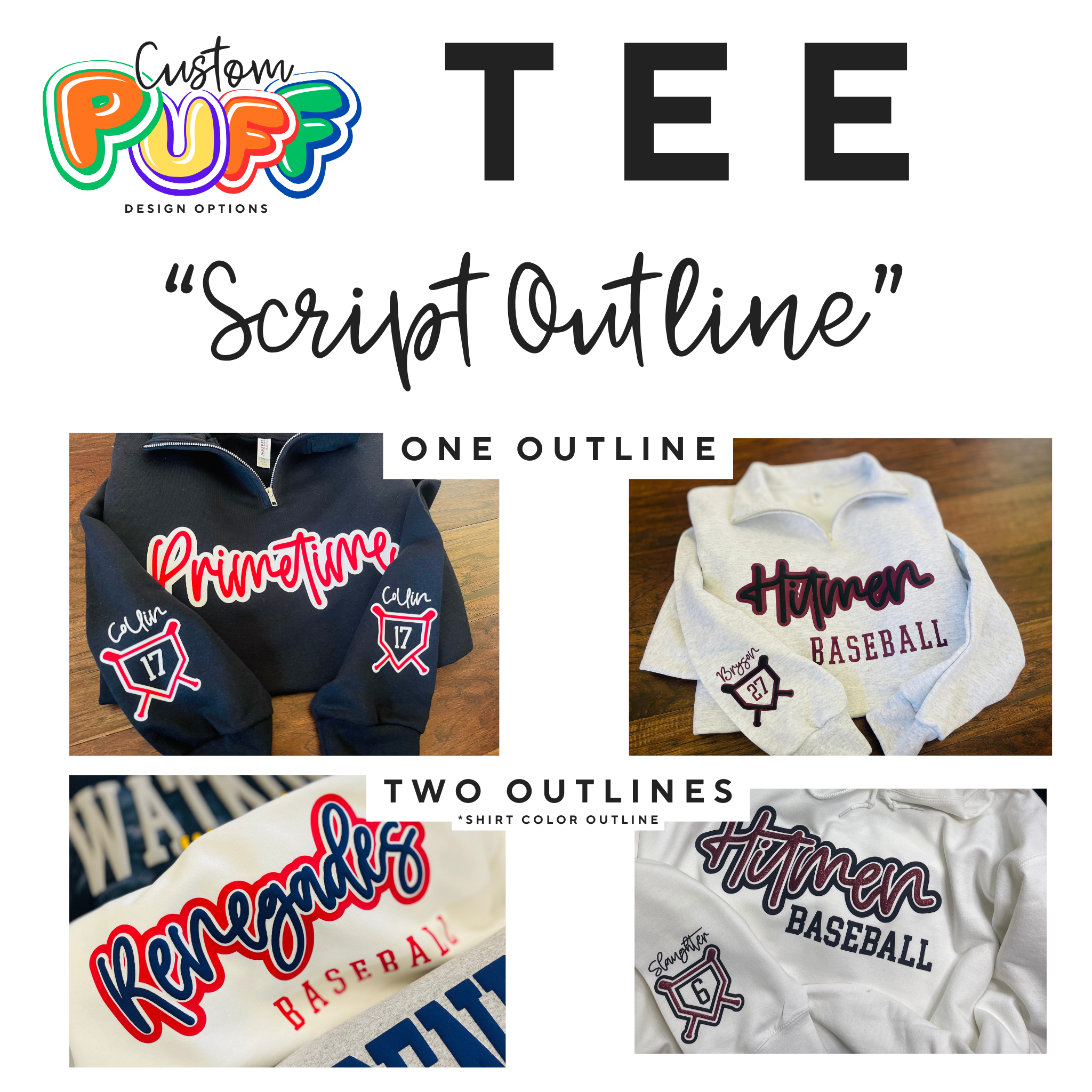 SCRIPT OUTLINE PUFF DESIGN: Unisex Tee