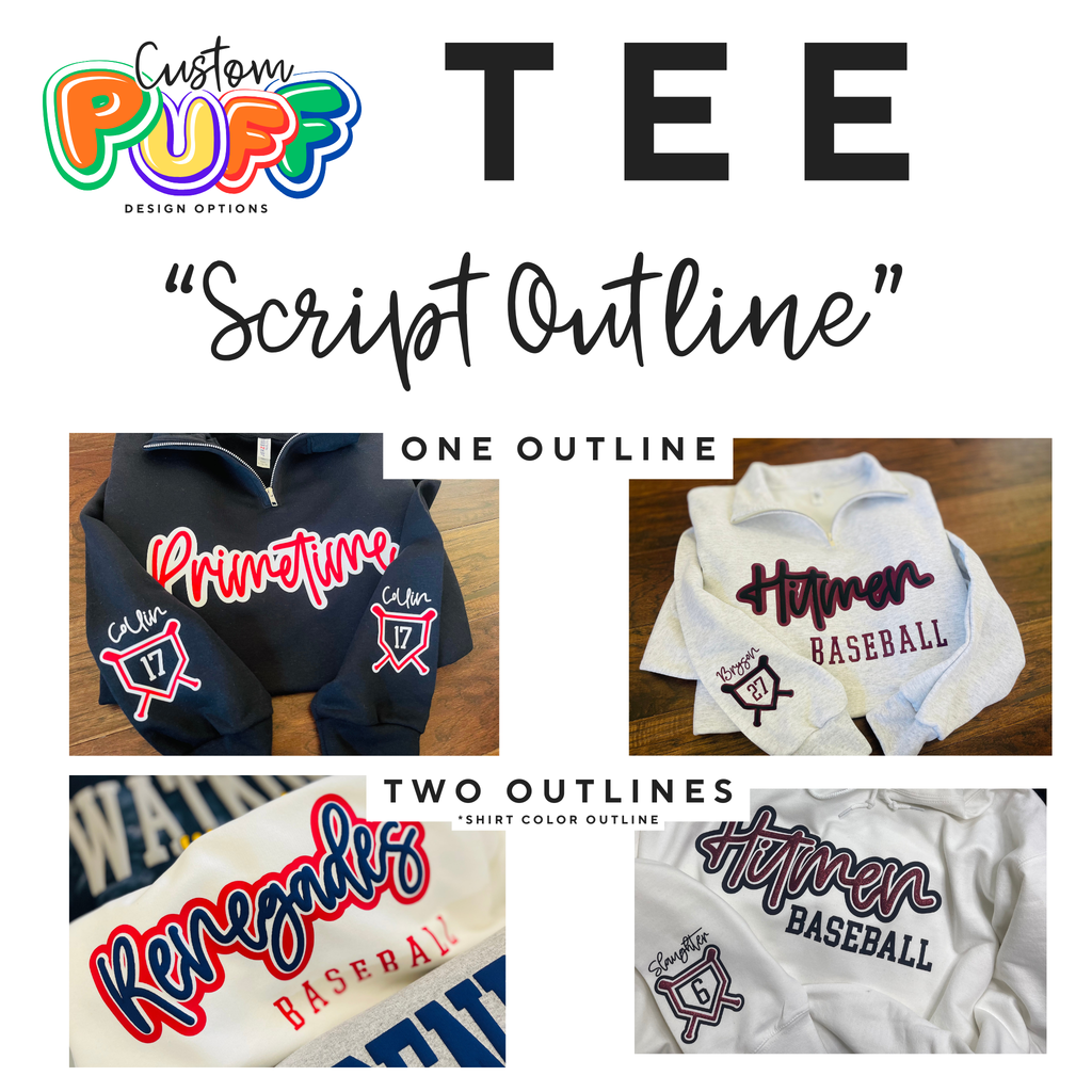 SCRIPT OUTLINE PUFF DESIGN: Unisex Tee
