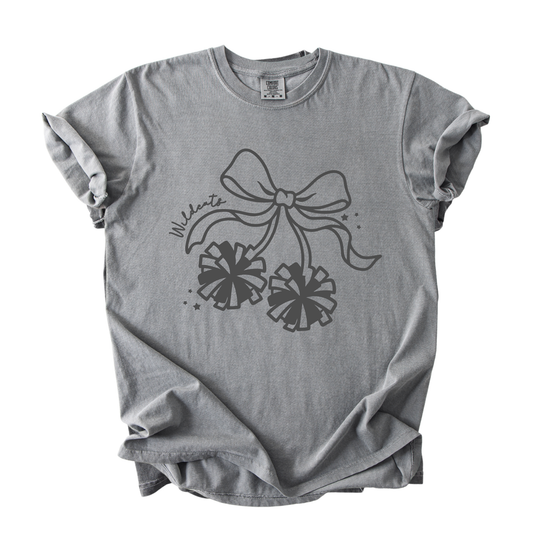 1717 CHERRY POM POMS WILDCATS- GREY