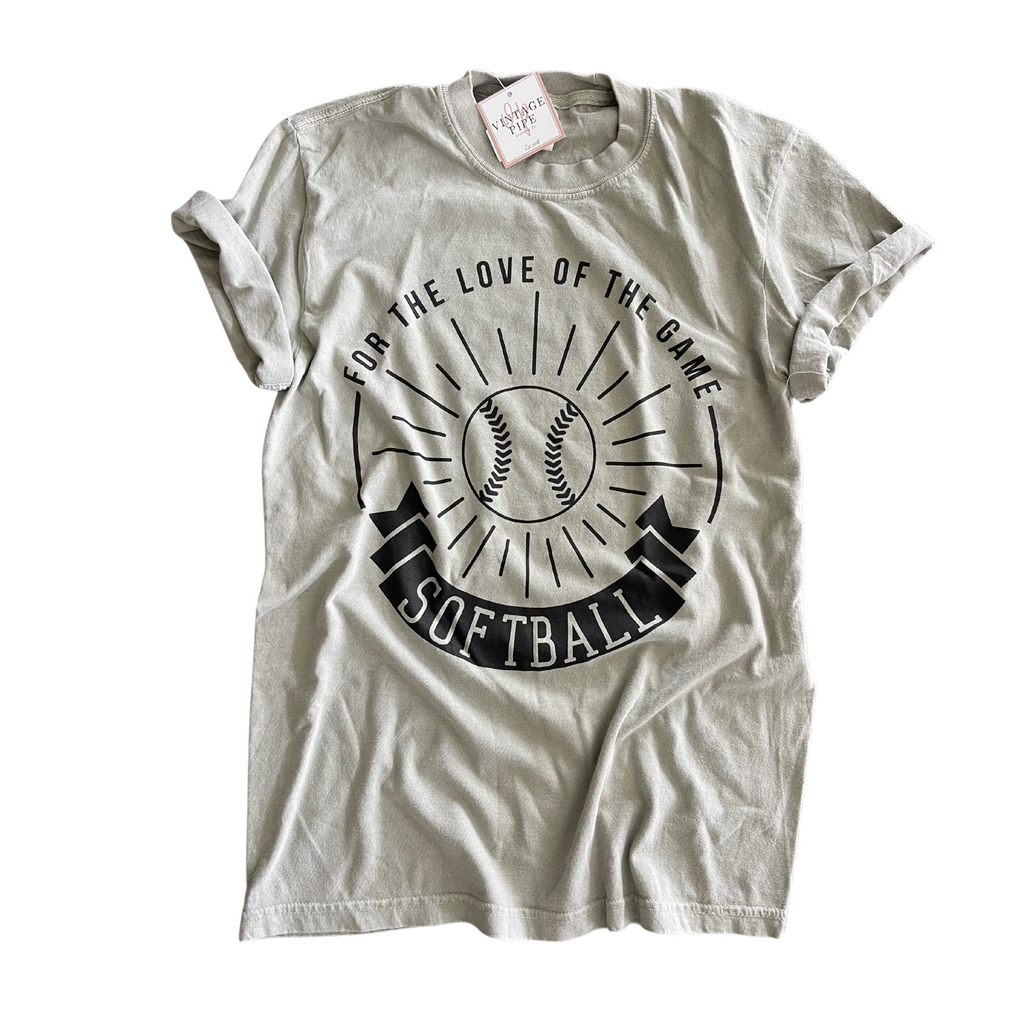 ADULT SMALL- FOR THE LOVE OF SOFTBALL- COMFORT COLOR TEE- RTS
