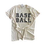 ADULT SMALL- BASEBALL DROP SHADOW COMFORT COLOR TEE- RTS
