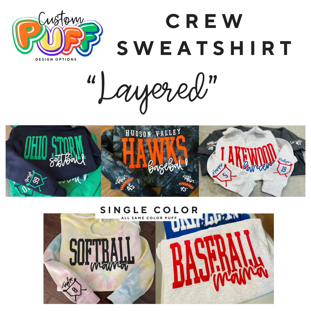 LAYERED PUFF DESIGN: Unisex Crew Sweatshirt