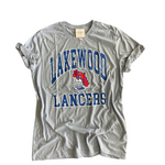 ADULT LARGE- LAKEWOOD LANCERS THROWBACK Light Blue Tee- RTS