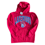 YOUTH LARGE- LAKEWOOD LANCERS MASCOT RED HOODIE- RTS
