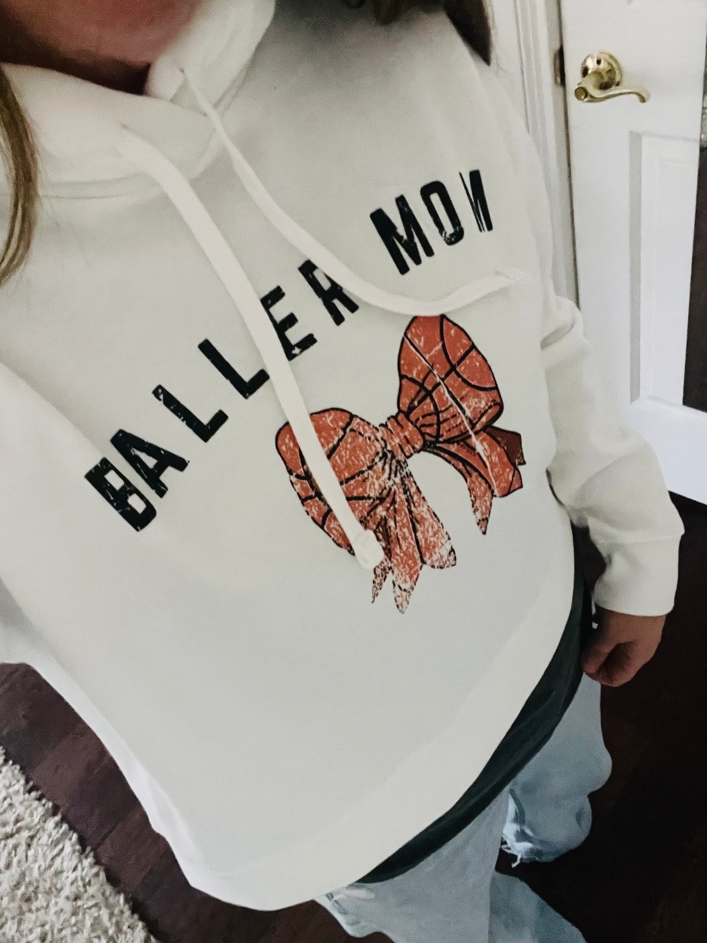 DT6101- Baller Mom Crop Hoodies (MOST PEOPLE SIZE UP ONE IN THIS HOODIE)