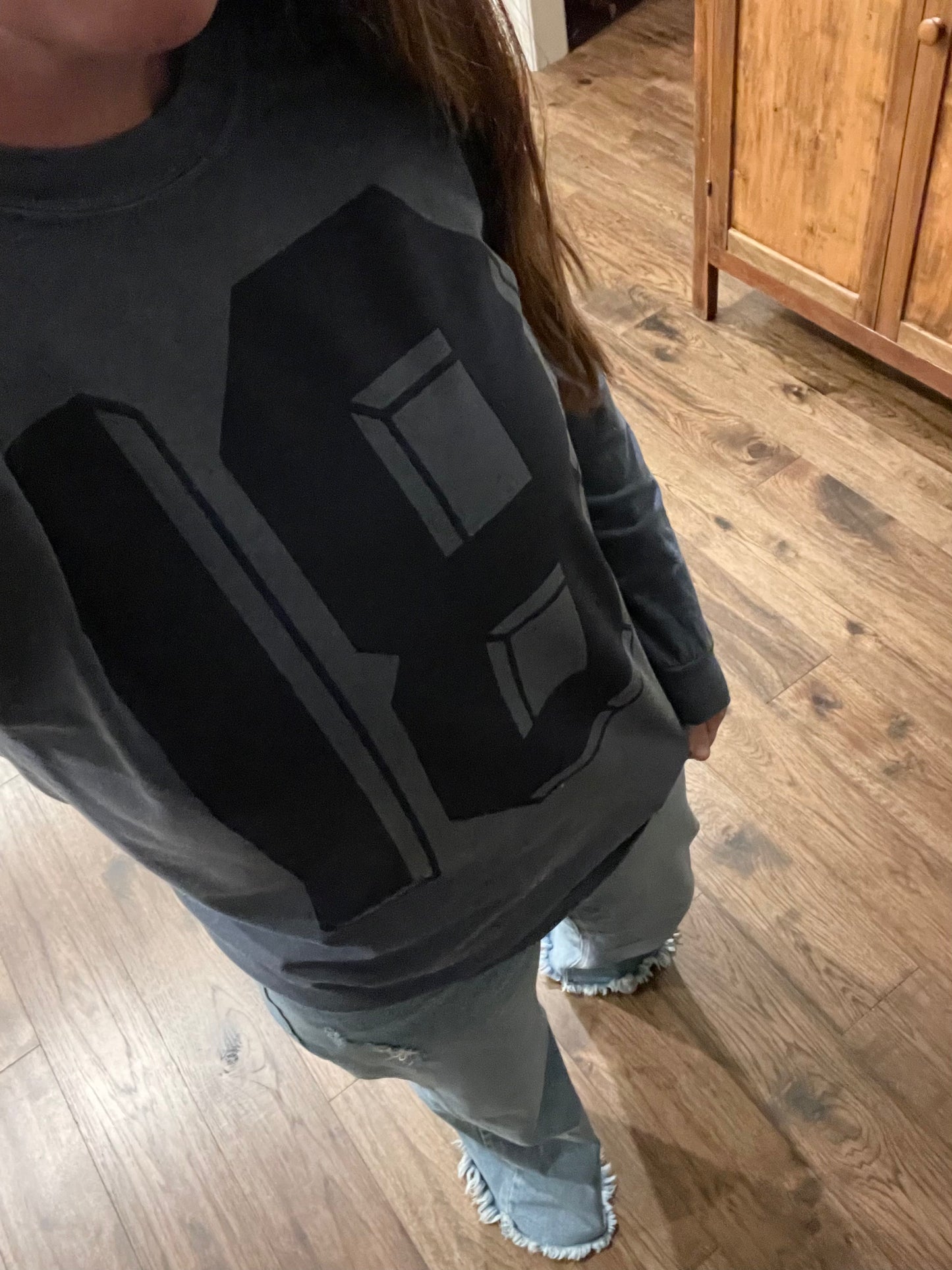 CUSTOM DROP SHADOW NUMBER TONE ON TONE TANKS, TEES AND SWEATSHIRTS