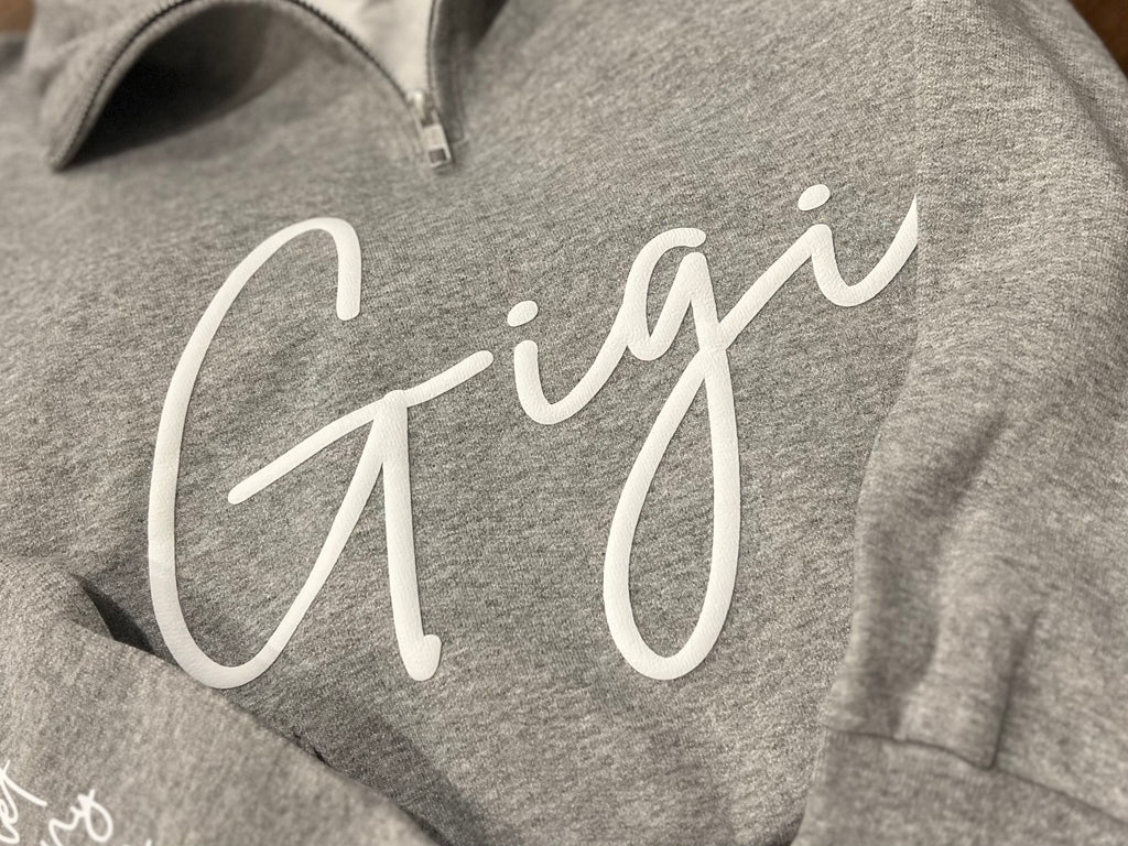 Custom Script Word or Name Puff 1/4 Zips