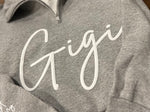 Custom Script Word or Name Puff 1/4 Zips