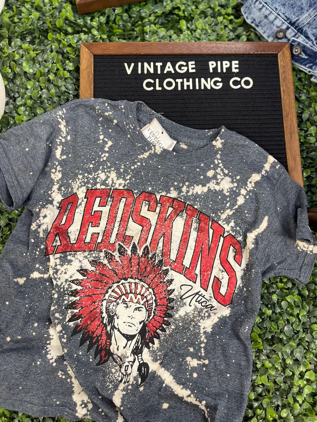 BLEACHED REDSKINS 90'S TEE- RTS (YXS-2, YS-1)