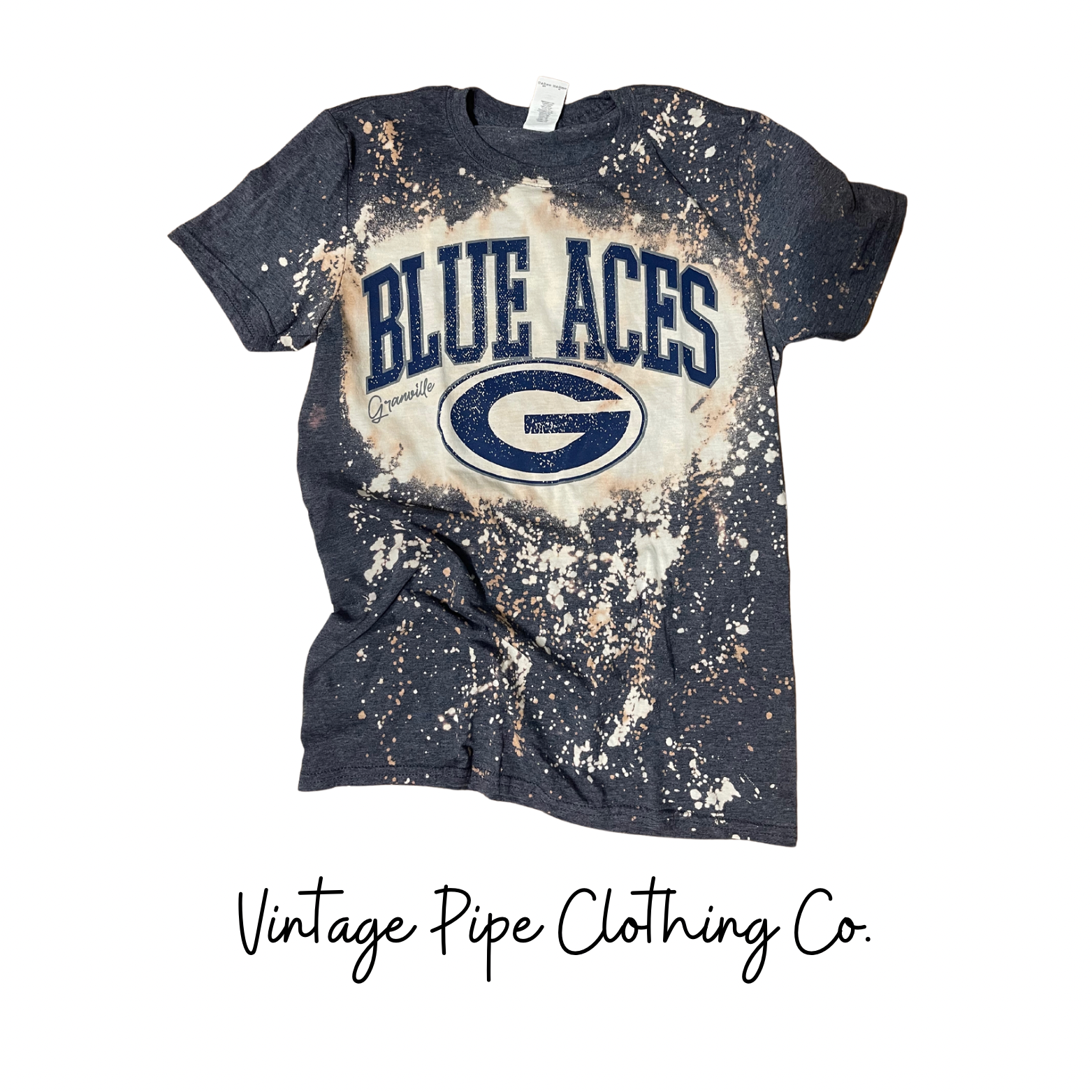 90’s Bleached Tee- Blue Aces