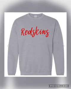 REDSKINS Puff sweatshirts GREY SWEATSHIRT WITH PUFF RED SCRIPT “REDSKINS”)