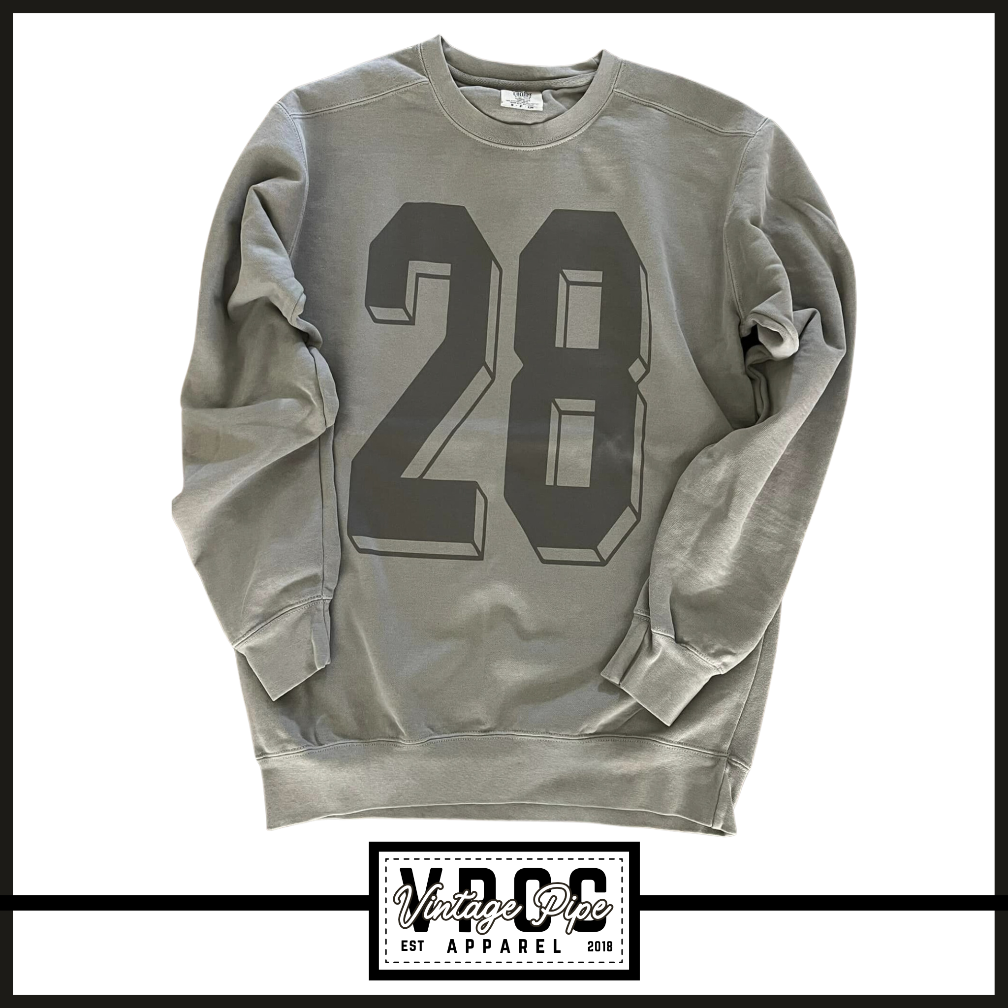 Custom Drop Shadow Comfort Color Crew Sweatshirt