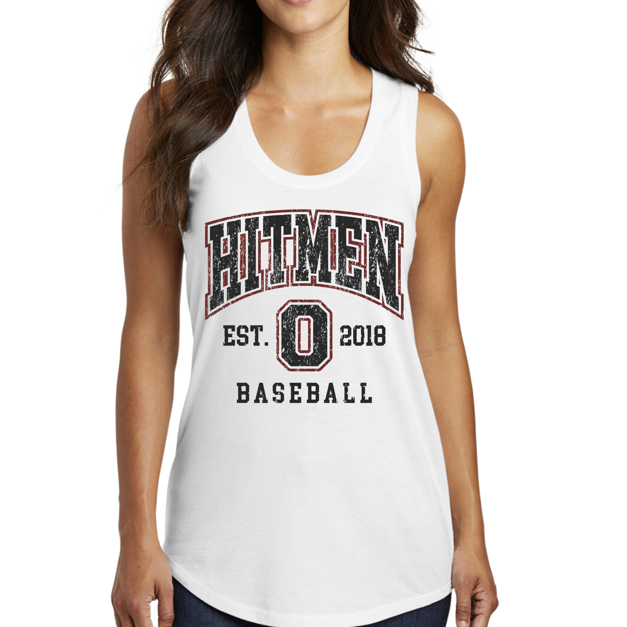 DM138L- OHIO HITMEN- District ® Women’s Perfect Tri ® Racerback Tank- THROWBACK FULL