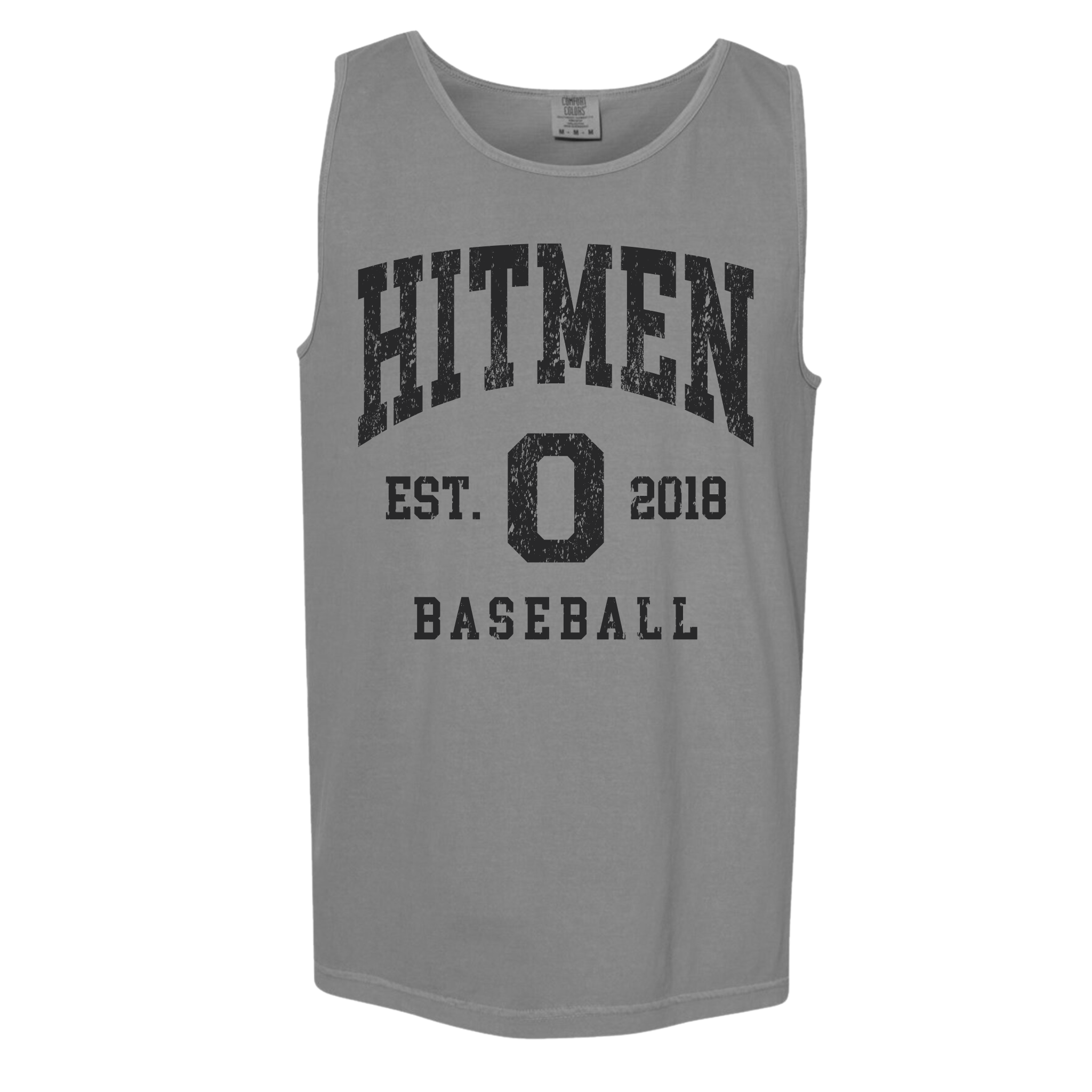9360-OHIO HITMEN- GREY Comfort Colors ® brand Unisex Tank- THROWBACK FULL- (THESE TEND RUN APPROX 1 SIZE BIG)- black ink only