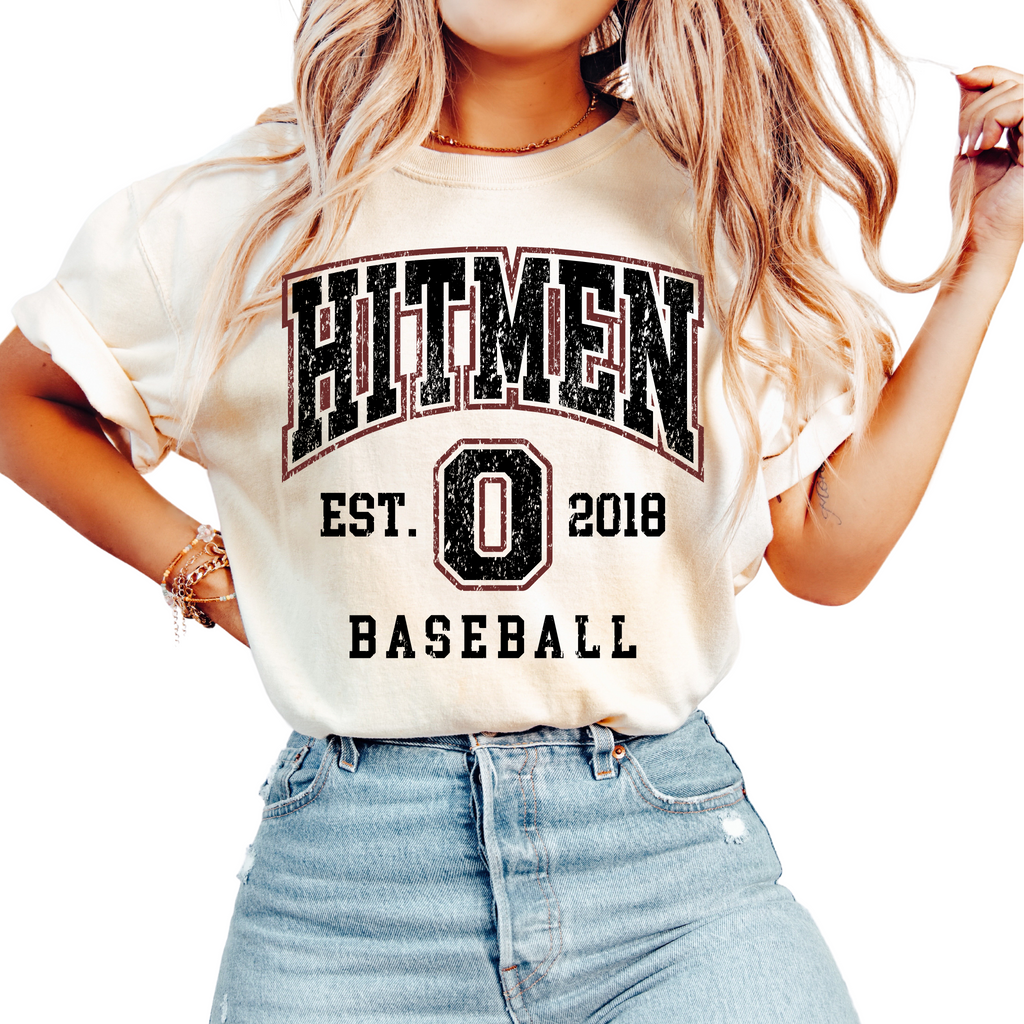 1717 & 6014- OHIO HITMEN - IVORY COMFORT COLOR UNISEX SHORT AND LONG TEES- THROWBACK FULL